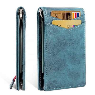 2019 best sell ultra thin RFID PUleather card wallet - credit card holder with money clip