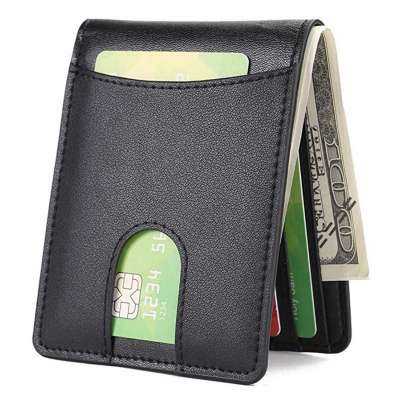 New Wholesale Custom Mini Thin Genuine leather Wallet card holder