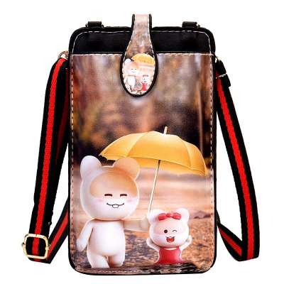 Custom Printed  female crossbody cell phone bag long shoulder bag