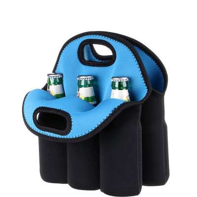 6 Bottle Neoprene Wine Carrier - Insulated Portable Travel Carrying Wine Cooler Tote Bag