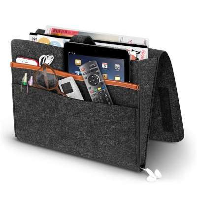 Customize Bed Bedside Storage Bag Organizer Felt Desk Bag Sofa TV Remote Control Caddy Couch Storage Organizer Holder Pockets